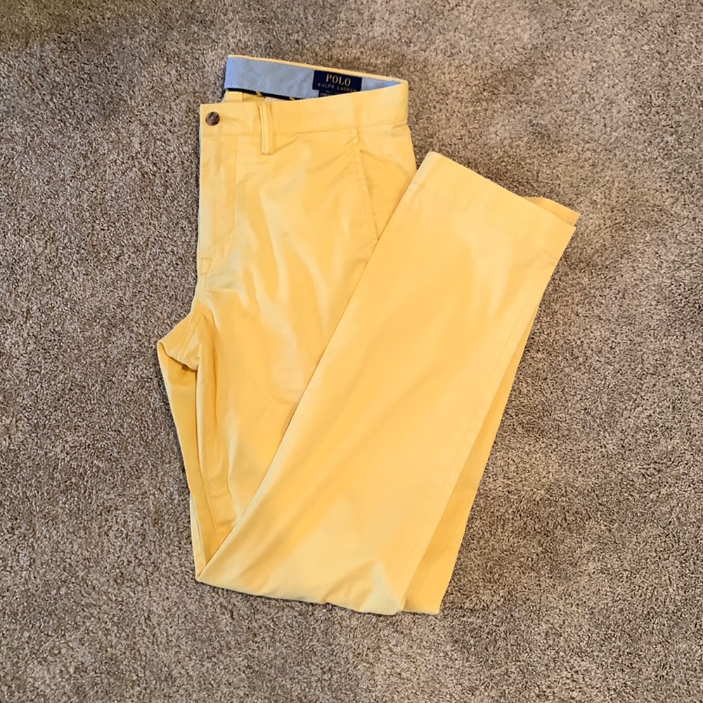 Mens yellow polo pants
